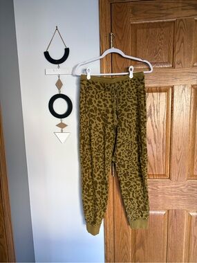 Olive Animal Print Jogger Sweatpants